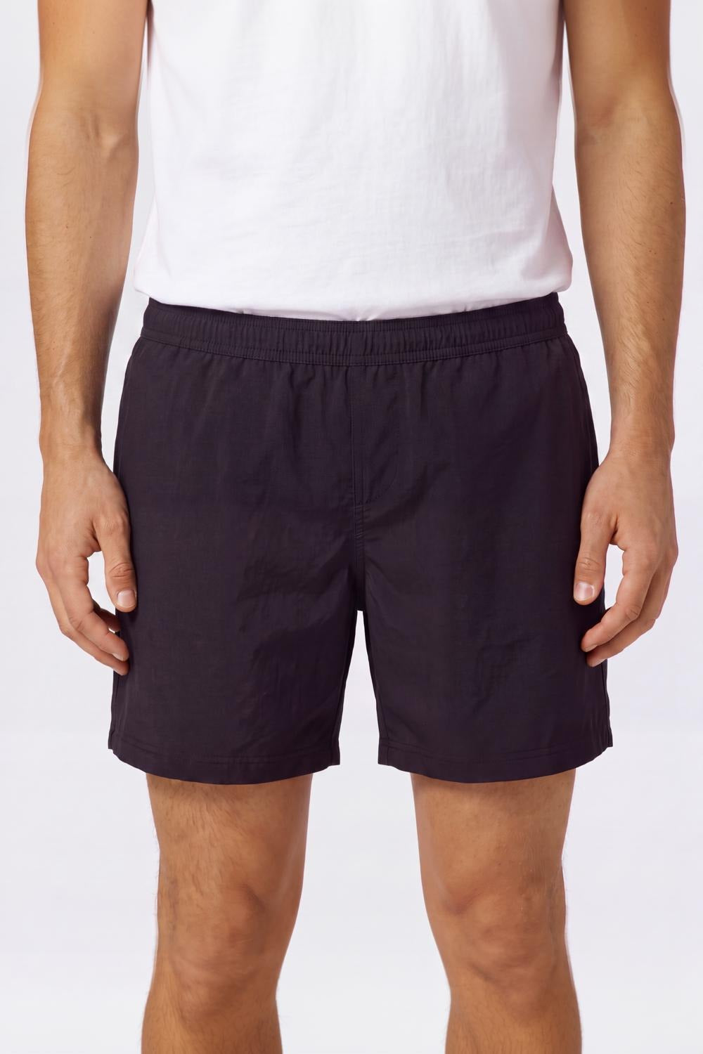Mens Relaxed Fit Black Solid Shorts - Image 3
