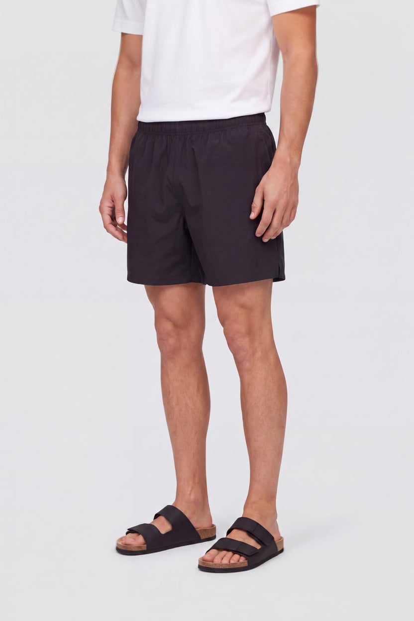 Mens Relaxed Fit Black Solid Shorts - Image 4