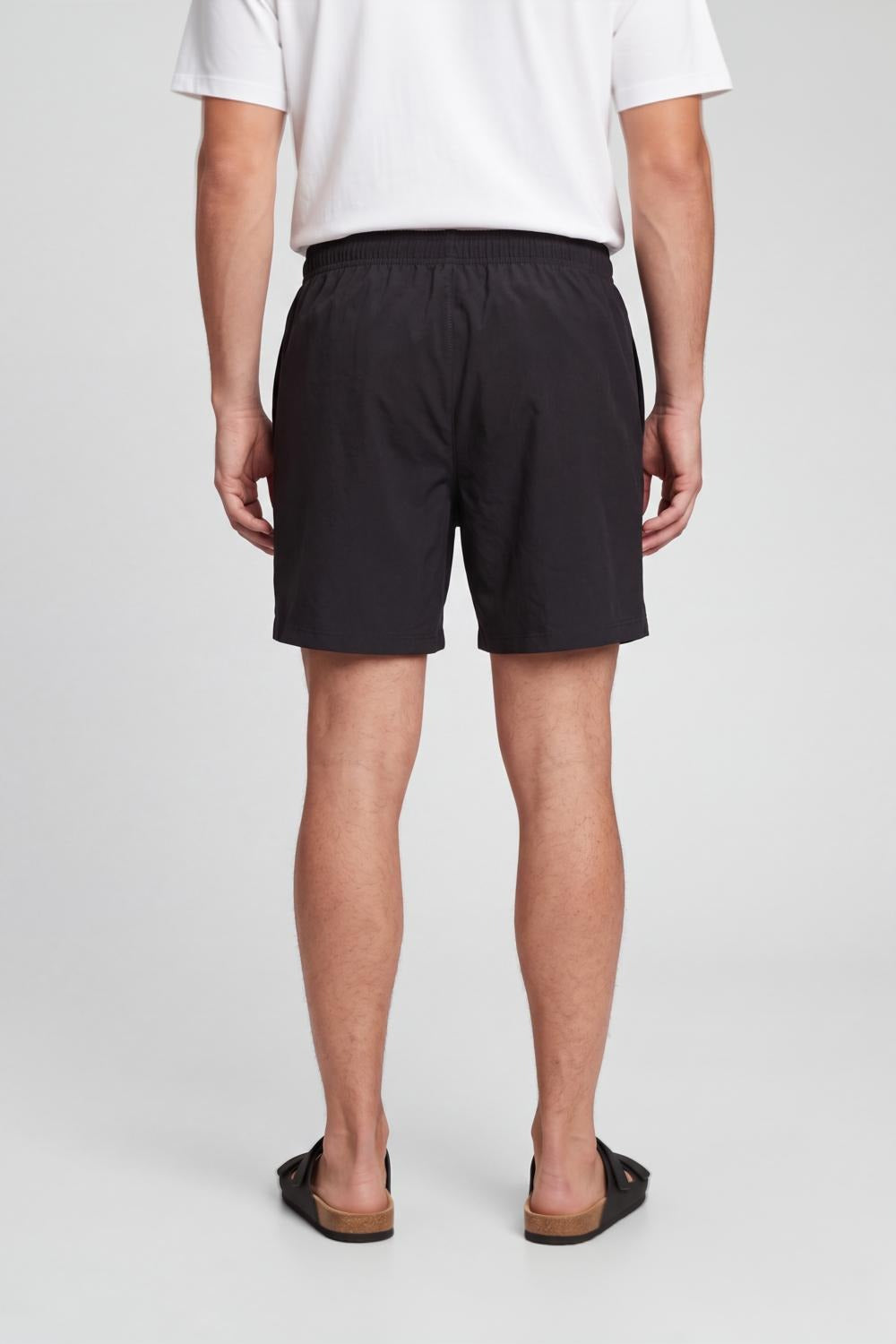 Mens Relaxed Fit Black Solid Shorts - Image 5
