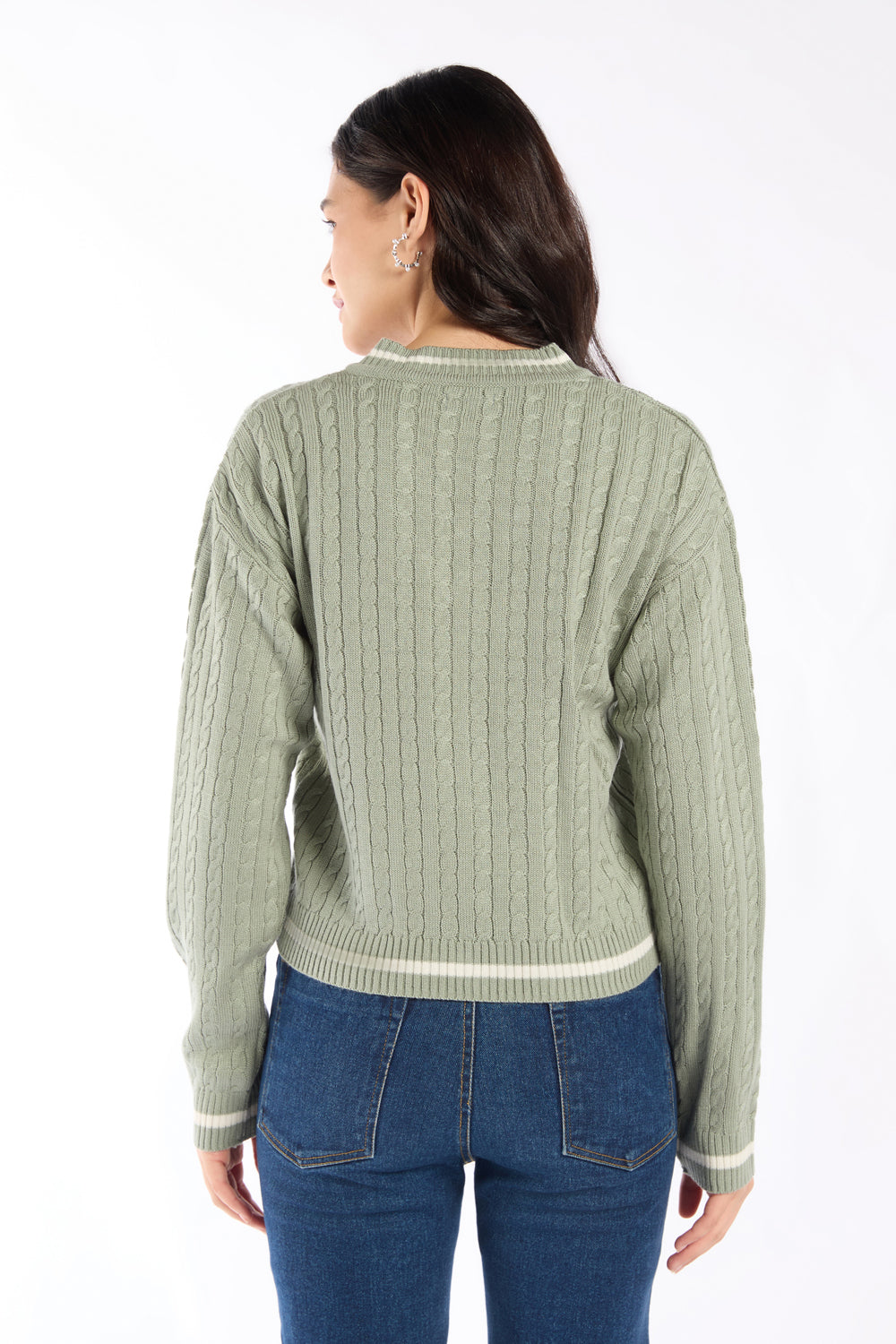 Womens Regular Fit Mint Knit Sweater - Image 5