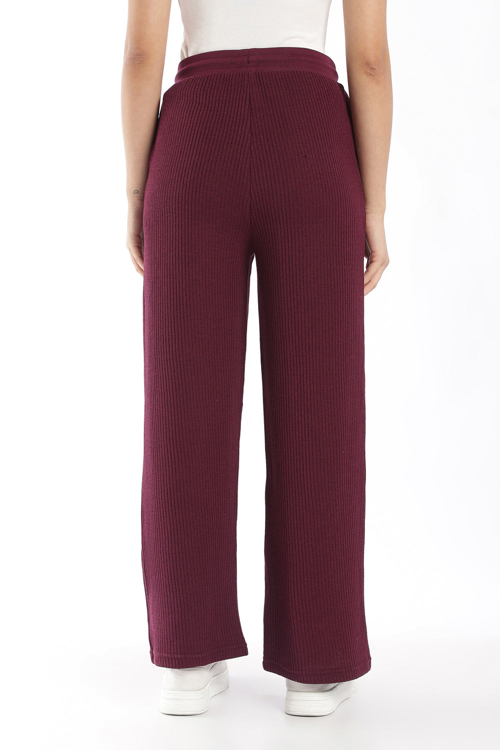 Womens Regular Fit Maroon Solid Track Pant - Image 5