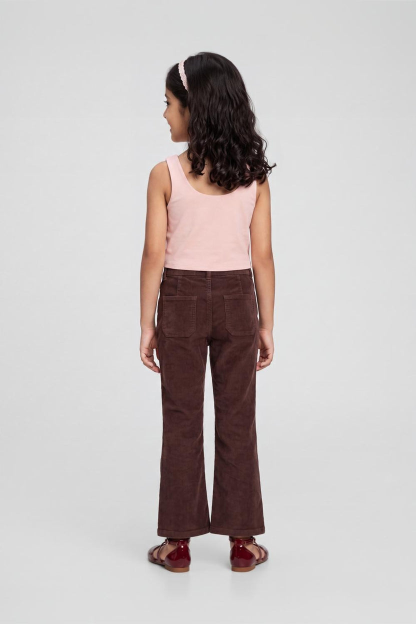 Tweens Girls Bootcut Fit Brown Solid Trouser - Image 4