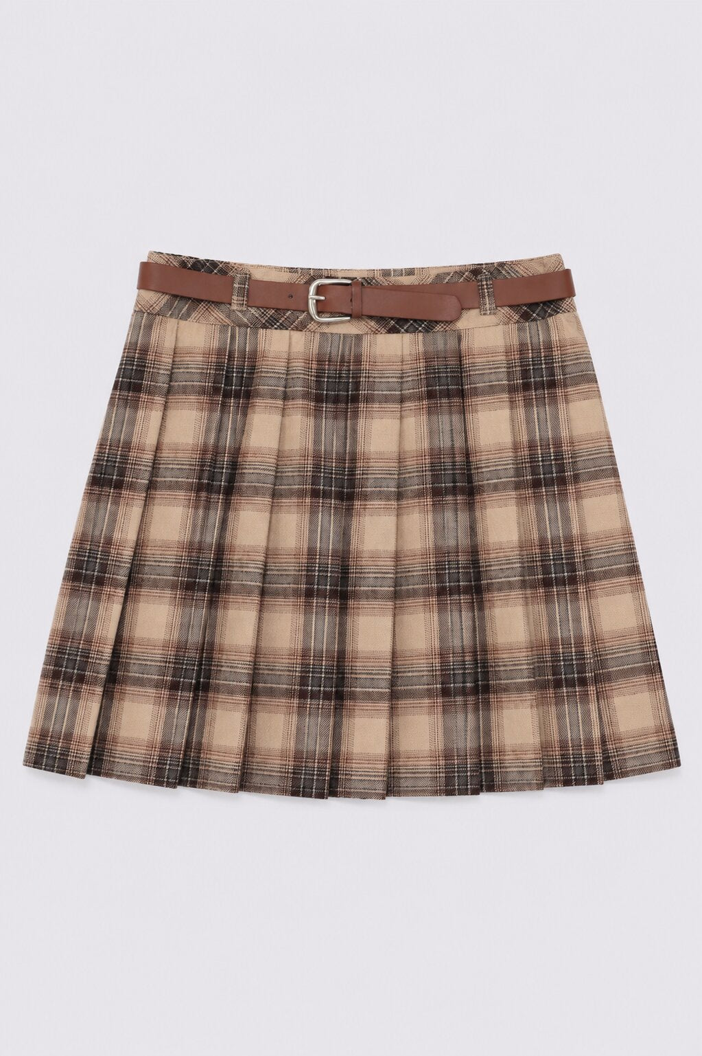 Tweens Girls Regular Fit Brown Checked Skirt - Image 2