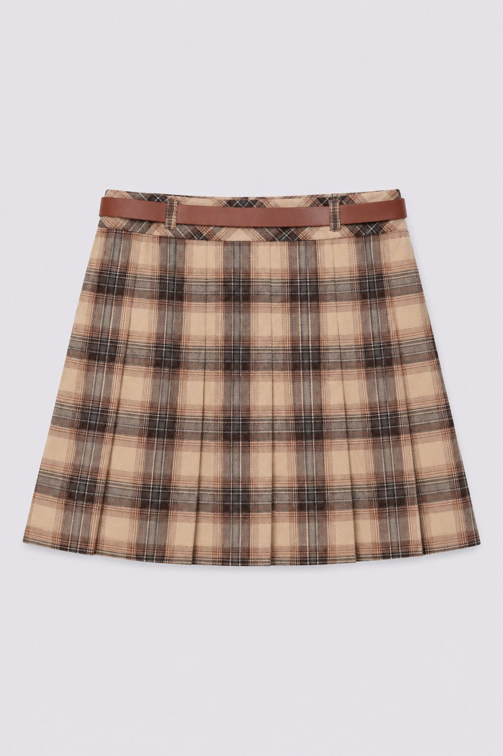 Tweens Girls Regular Fit Brown Checked Skirt - Image 3