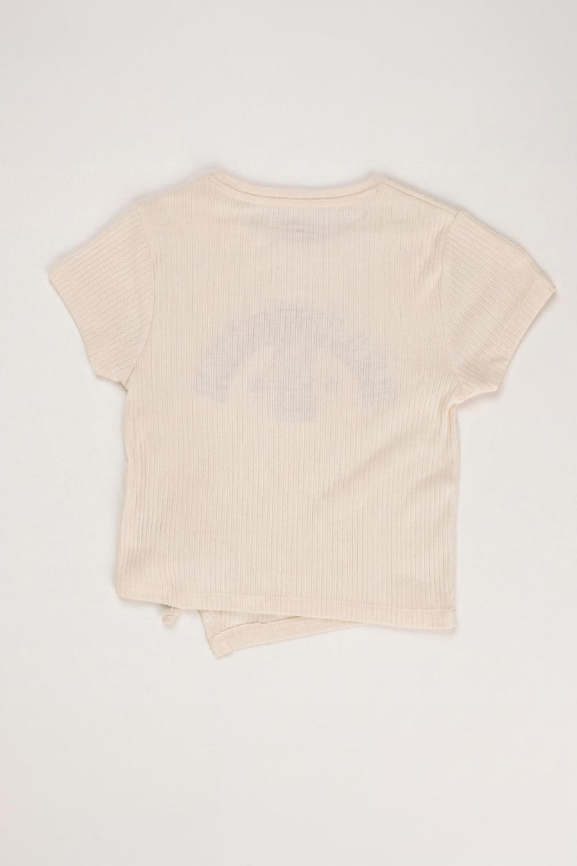 Tweens Girls Regular Fit Off White Typographic Top - Image 3