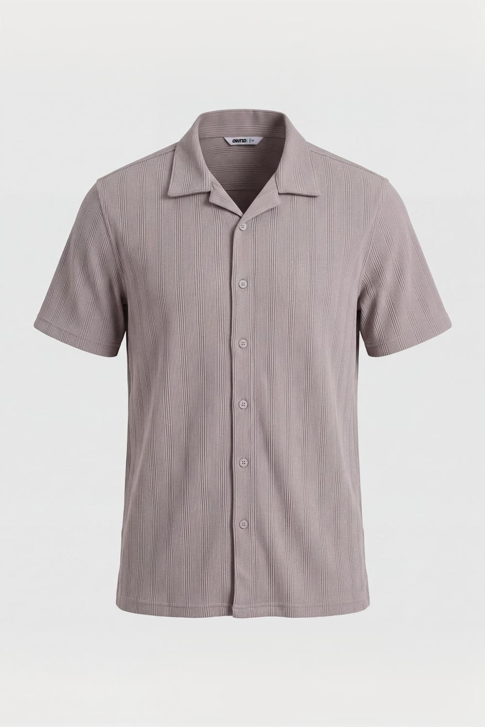 Mens Regular Fit Light Grey Textured Shirt - Image 7