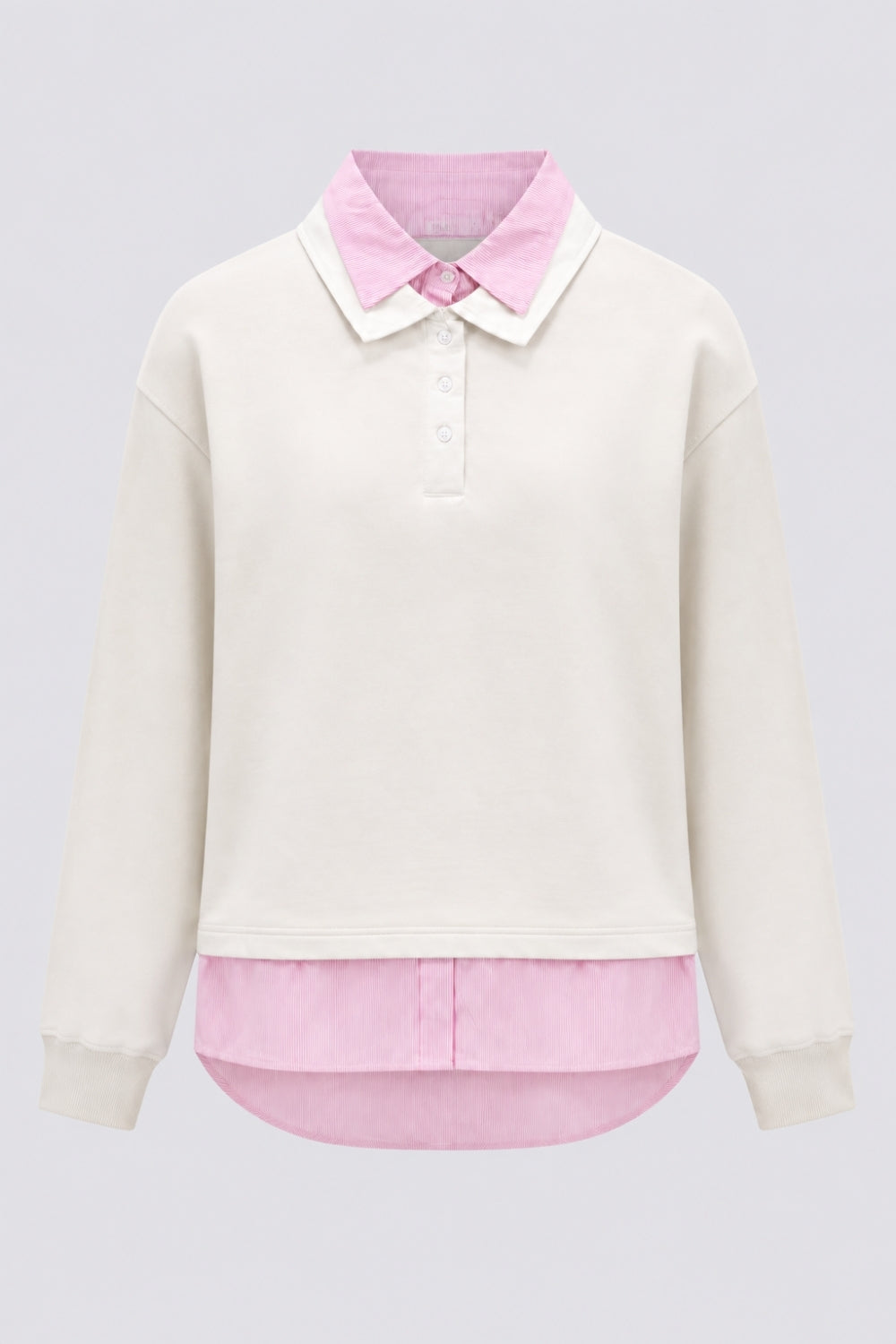 Womens Off White Shirt Collar Sweatshirt - Image 8