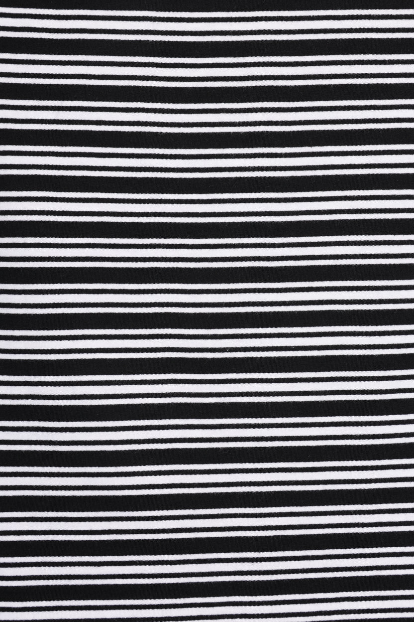 Womens Black Regular Striped T-Shirt - Image 8