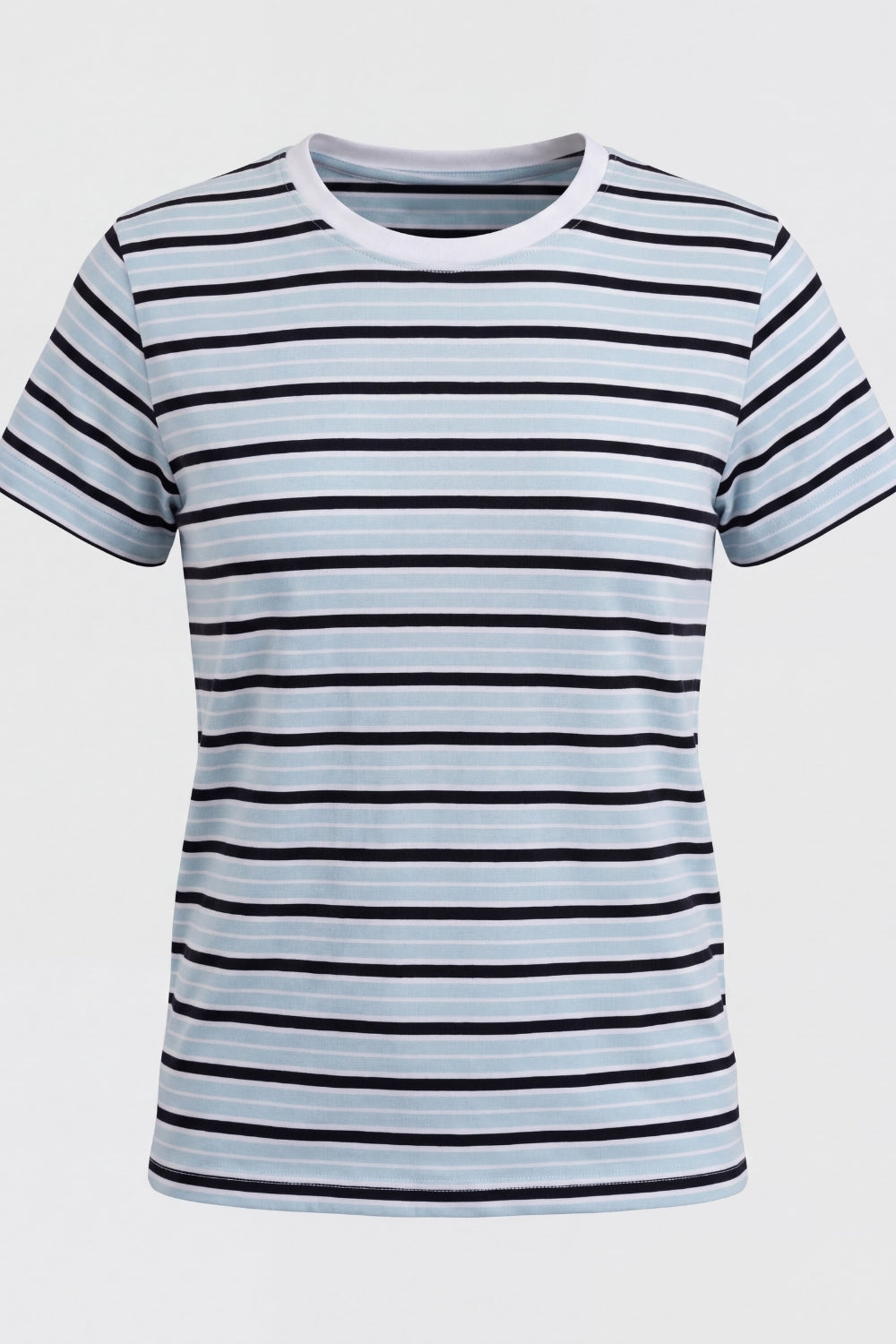 Womens Light Blue Regular Striped T-Shirt - Image 7