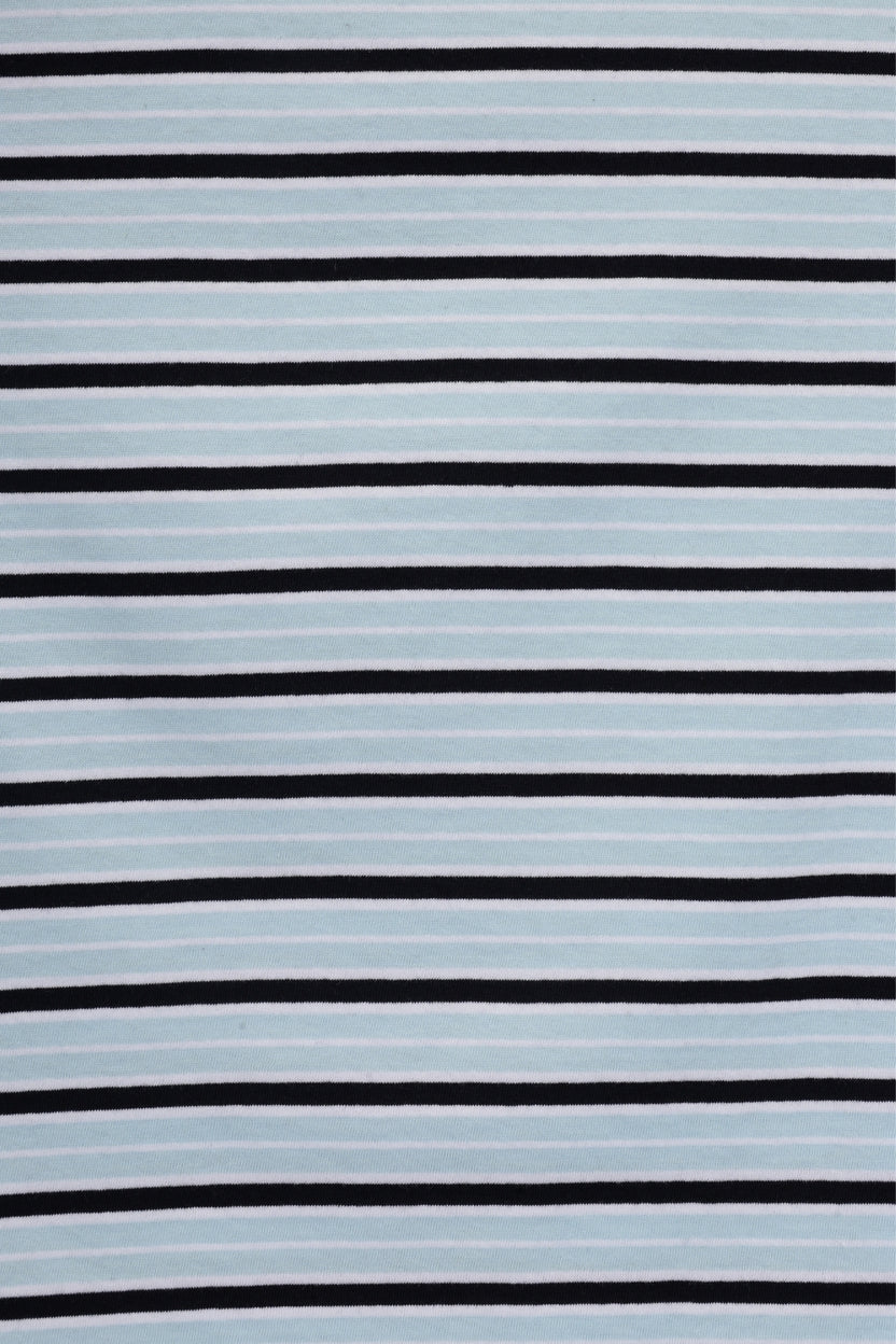 Womens Light Blue Regular Striped T-Shirt - Image 8