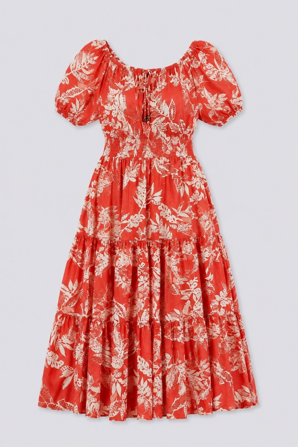 Womens Regular Fit Rust Floral Maxi Dress - Image 7