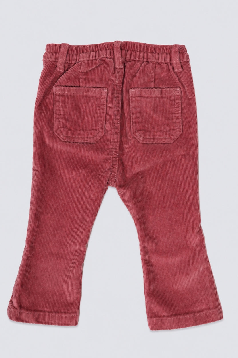 Infant Girls Bootcut Fit Pink Solid Trouser - Image 3