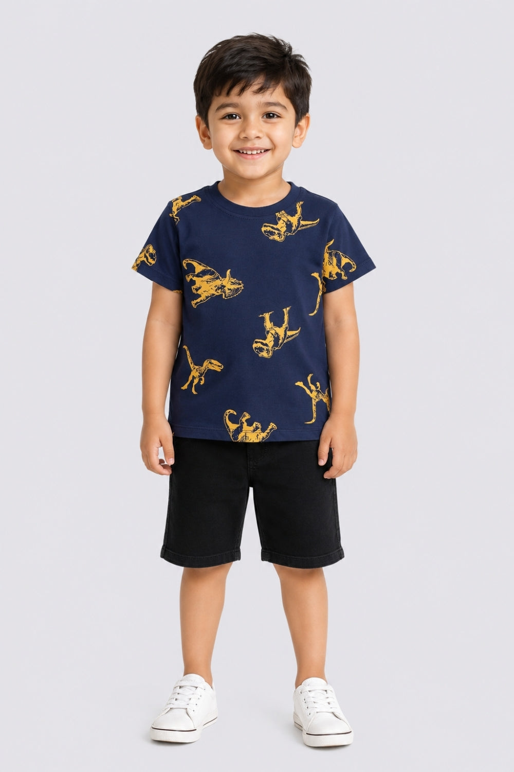 Boys Regular Fit Navy Dinosaur Co-ord Set - Image 1