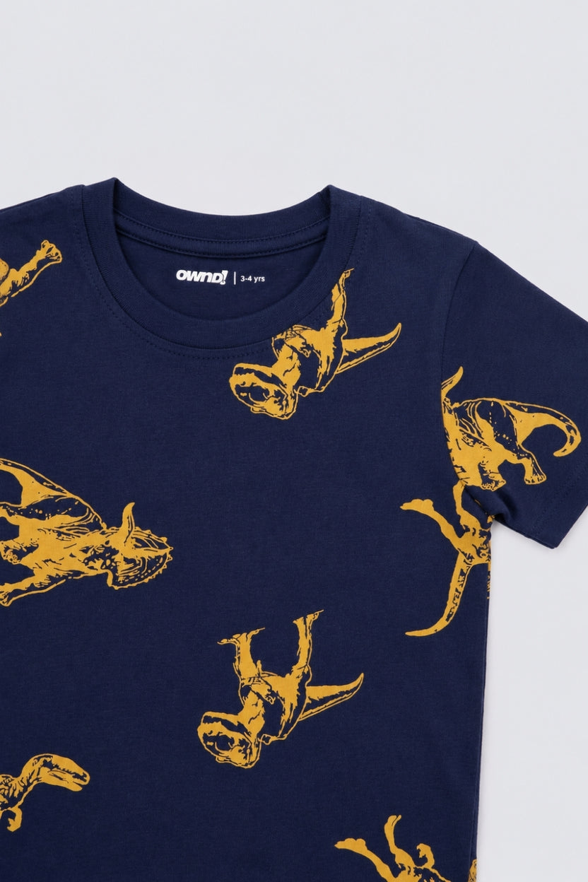 Boys Regular Fit Navy Dinosaur Co-ord Set - Image 8
