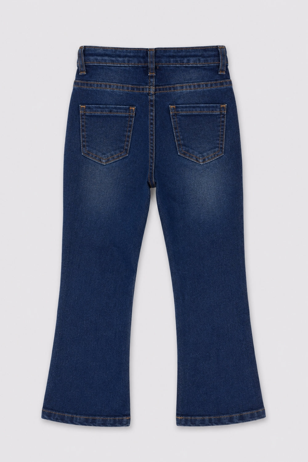Girls Flared Navy Solid Jeans - Image 3