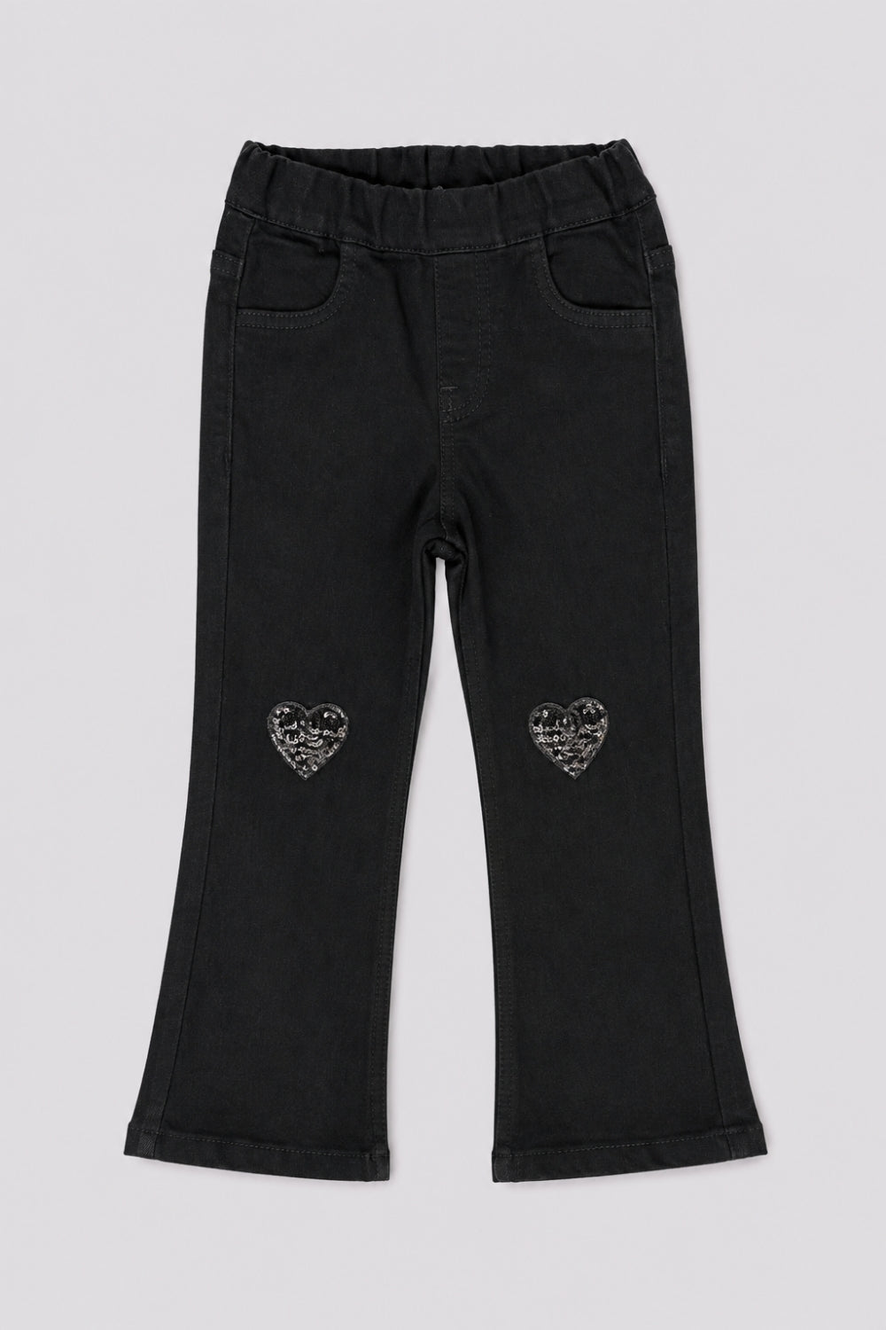 Girls Flared Black Embellished Jeans - Image 2