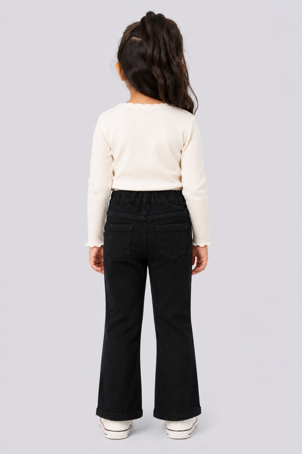 Girls Flared Black Embellished Jeans - Image 4