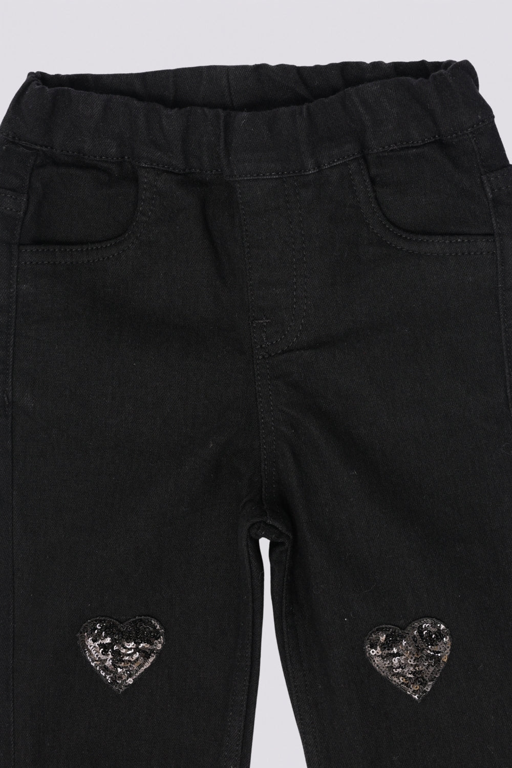 Girls Flared Black Embellished Jeans - Image 5