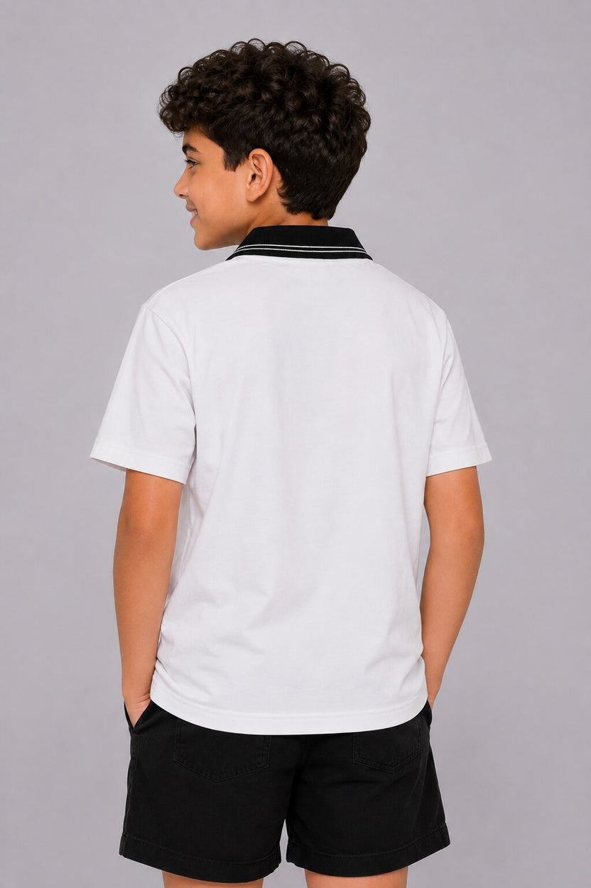 Tweens Boys Regular Fit White Graphic Printed T-Shirt - Image 4