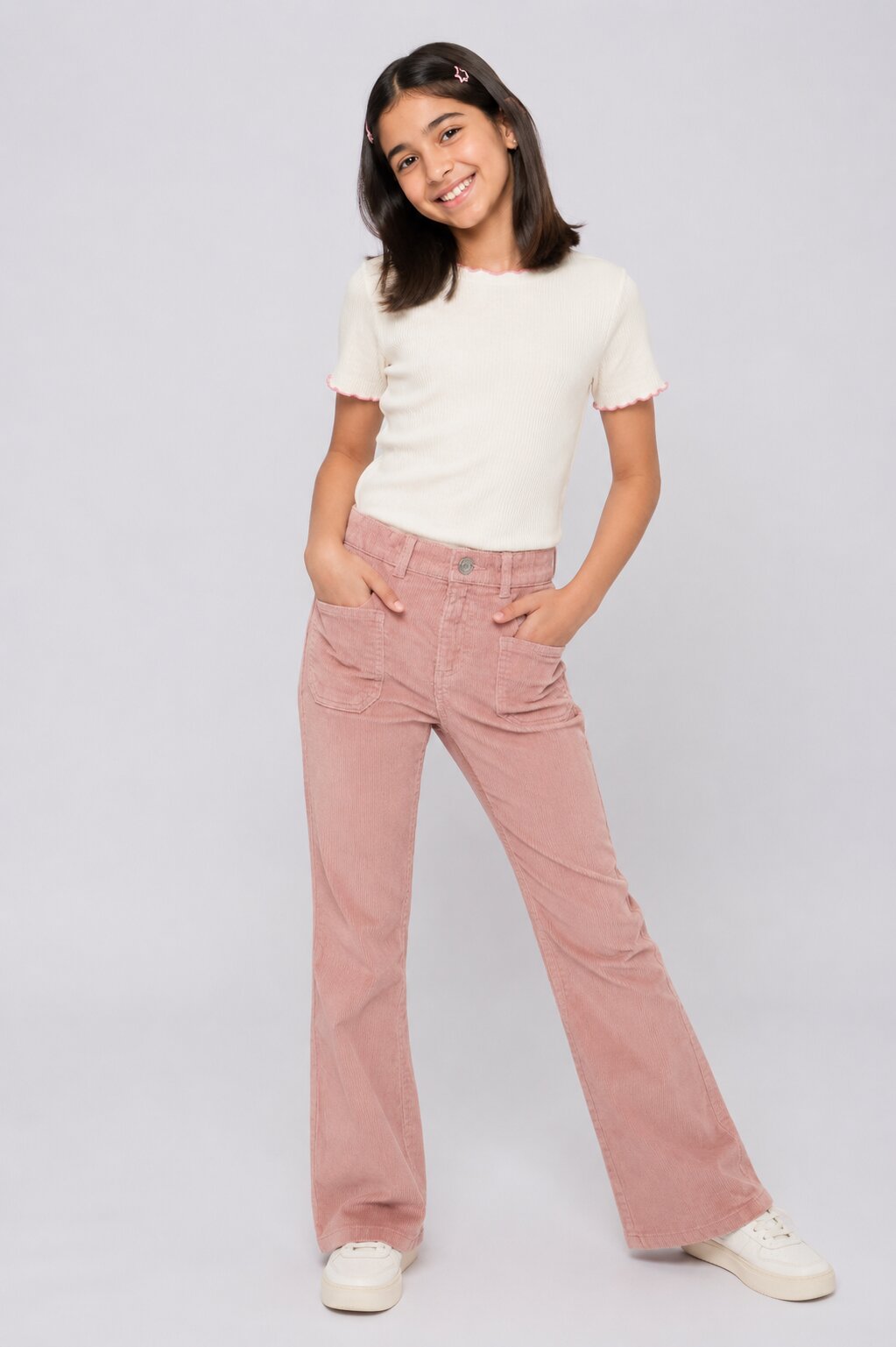 Tweens Girls Bootcut Fit Pink Trouser - Image 1
