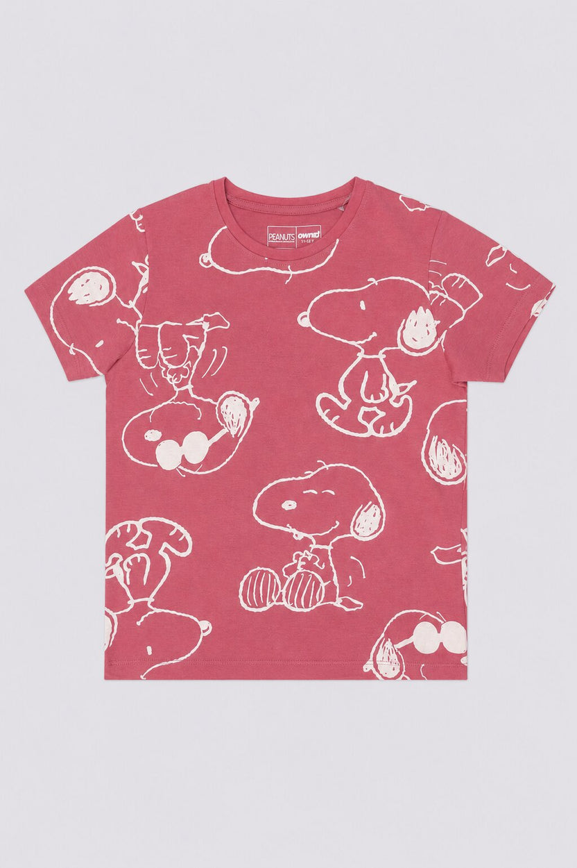 Tweens Girls Pink Snoopy Character Print Co-ord Set - Image 2