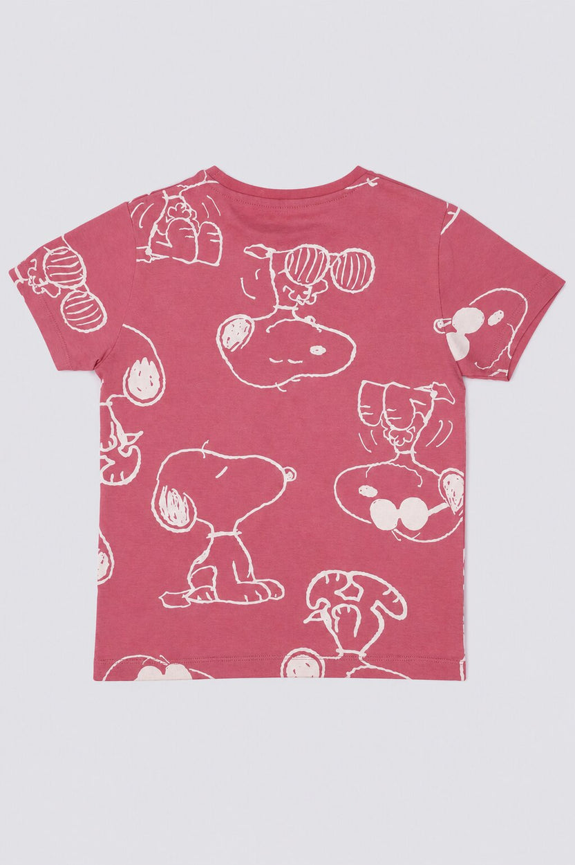 Tweens Girls Pink Snoopy Character Print Co-ord Set - Image 3