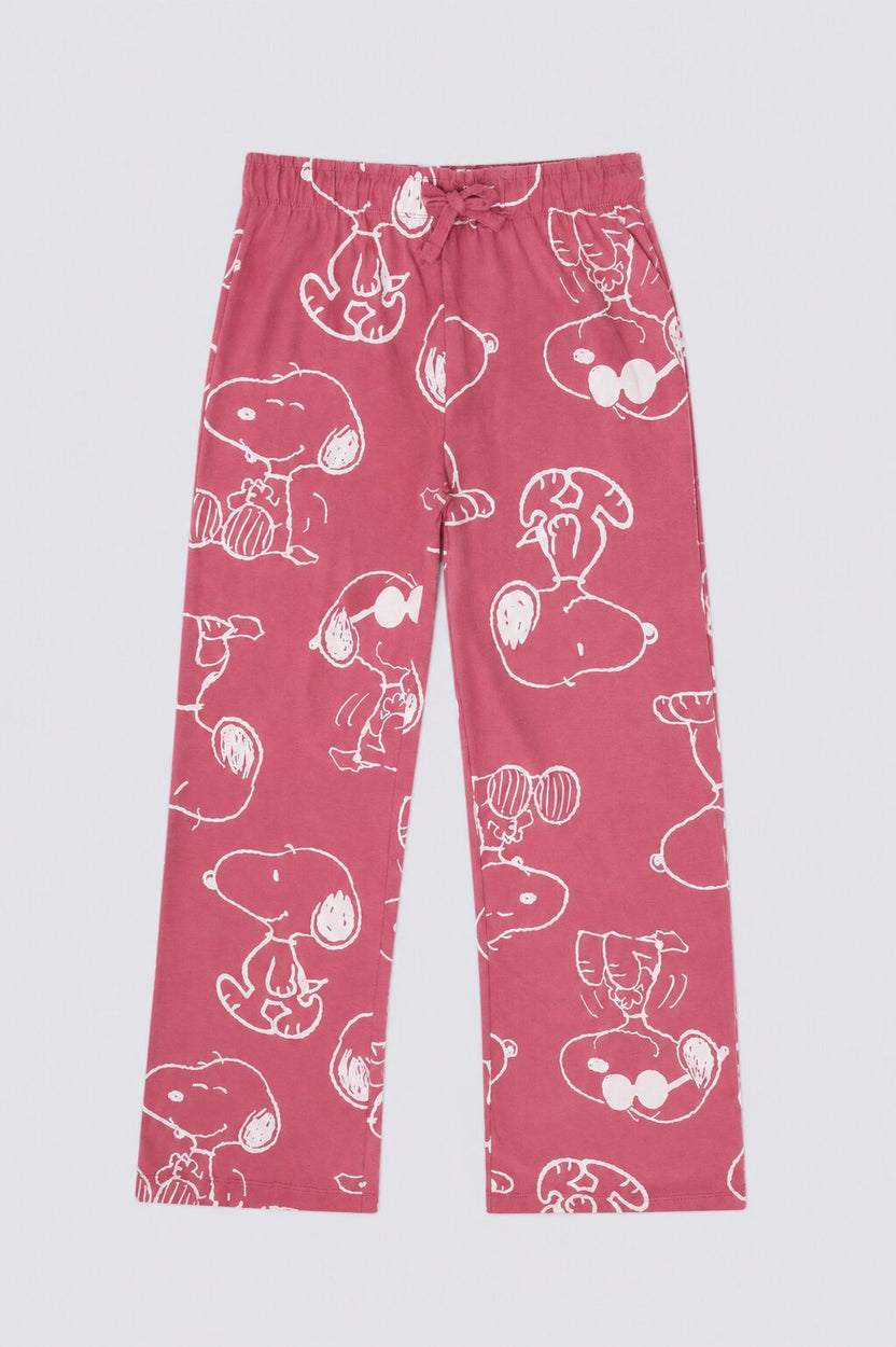 Tweens Girls Pink Snoopy Character Print Co-ord Set - Image 5