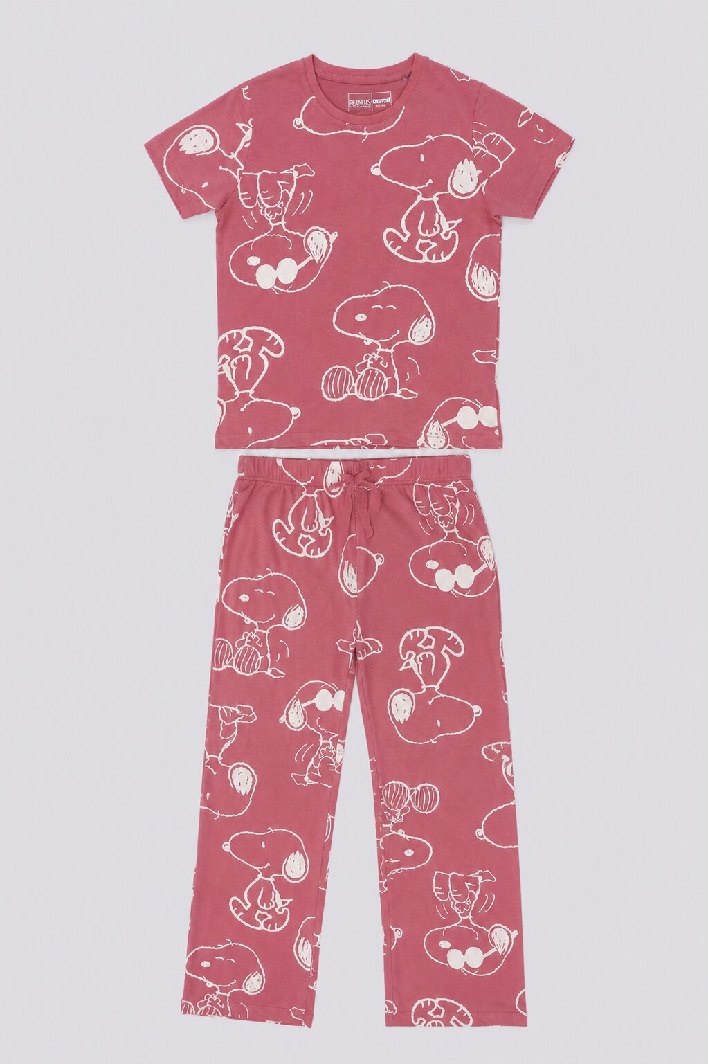 Tweens Girls Pink Snoopy Character Print Co-ord Set - Image 6