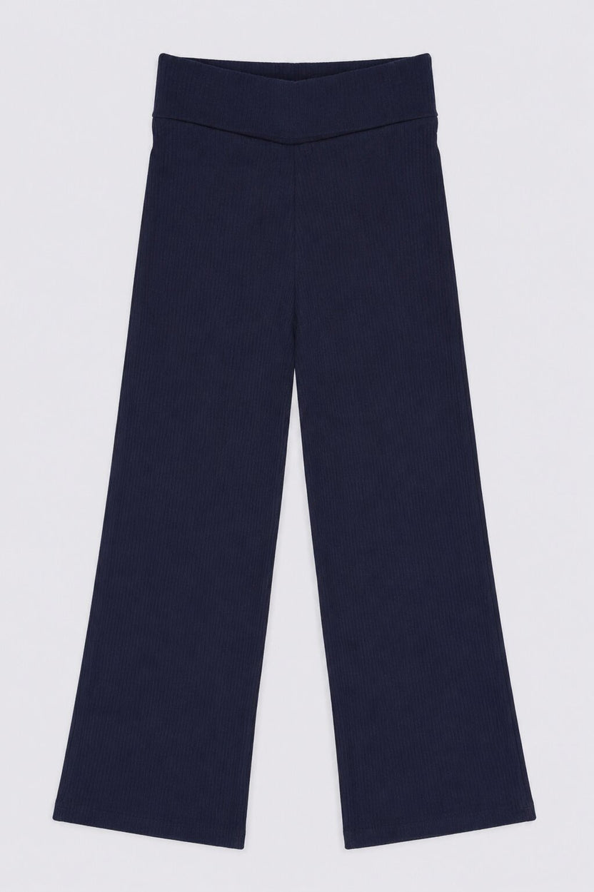 Tweens Girls Flared Navy Textured Track Pant - Image 2