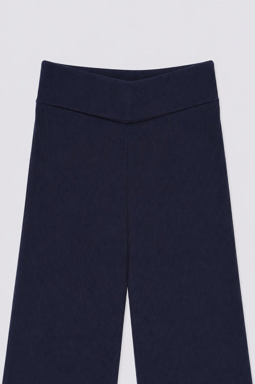 Tweens Girls Flared Navy Textured Track Pant - Image 5