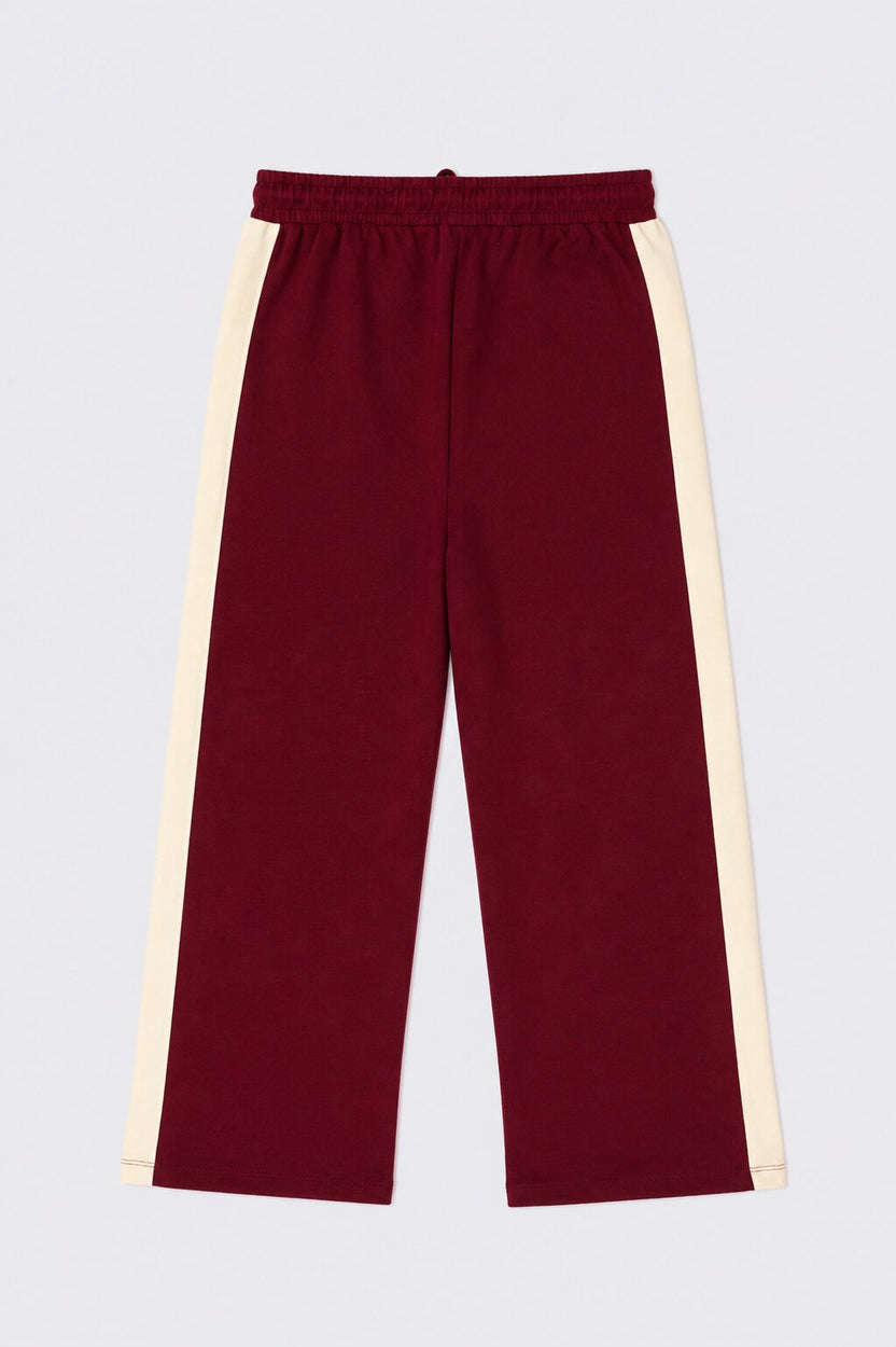 Tweens Girls Flared Maroon Track Pant - Image 3