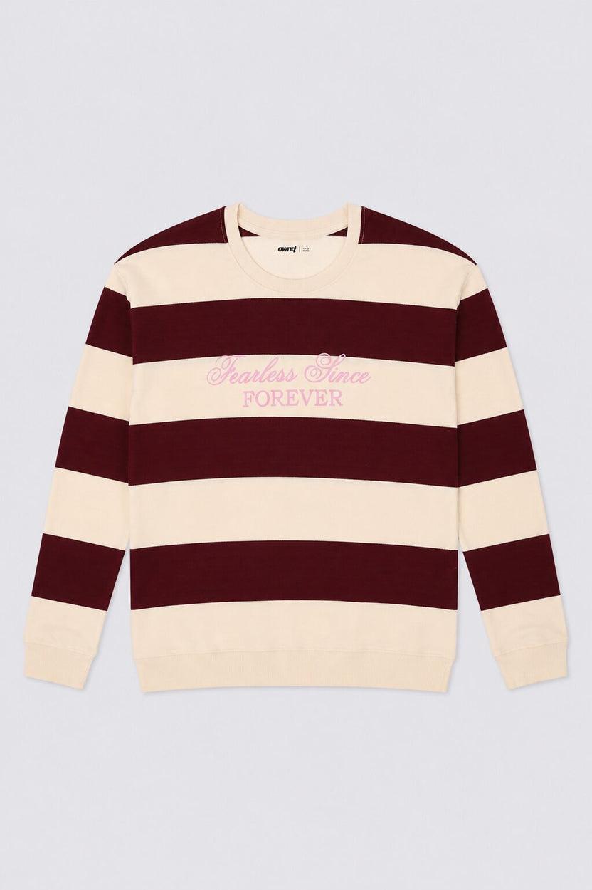 Tweens Girls Beige Striped Sweatshirt - Image 2