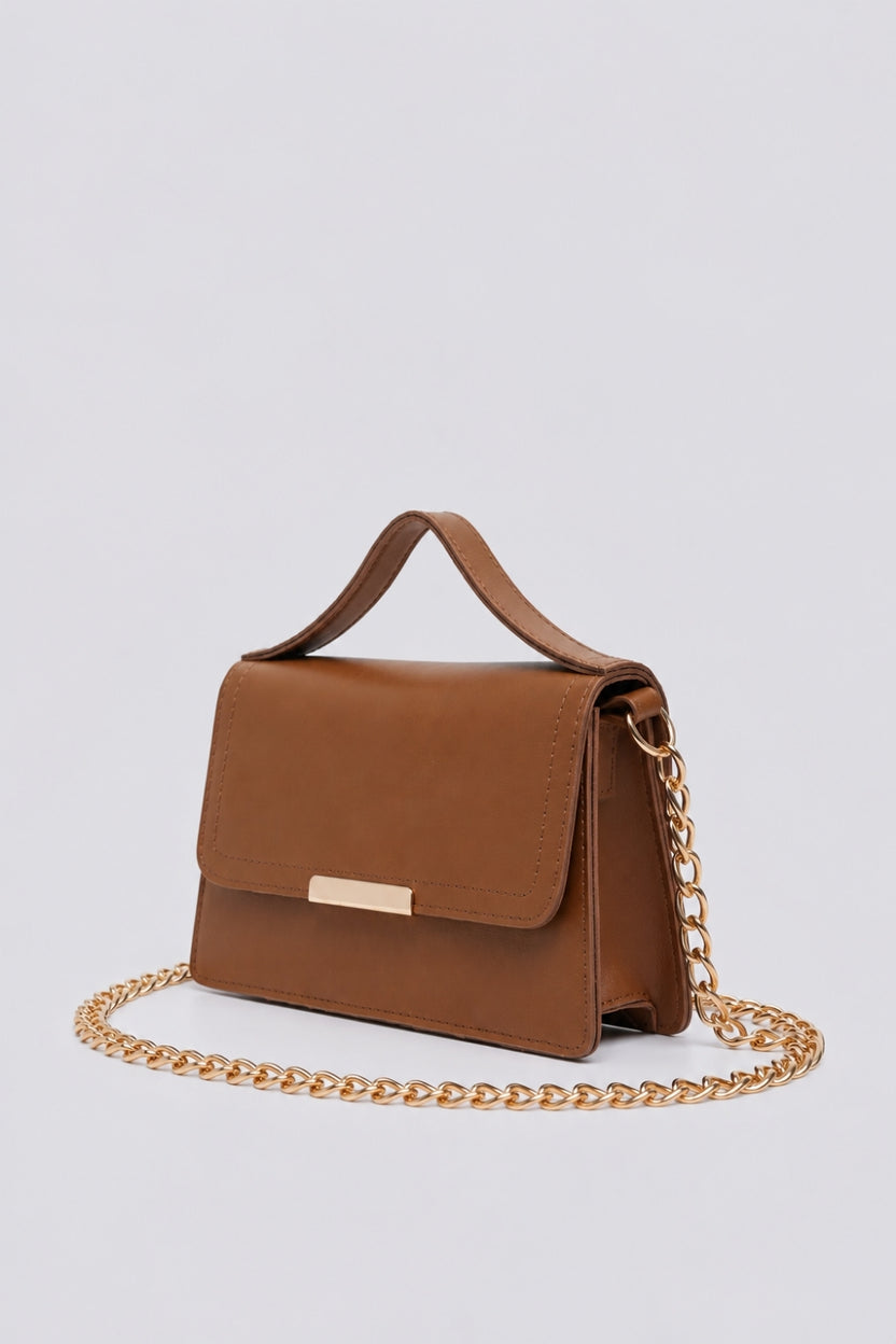 Womens Tan Sling Bag - Image 3