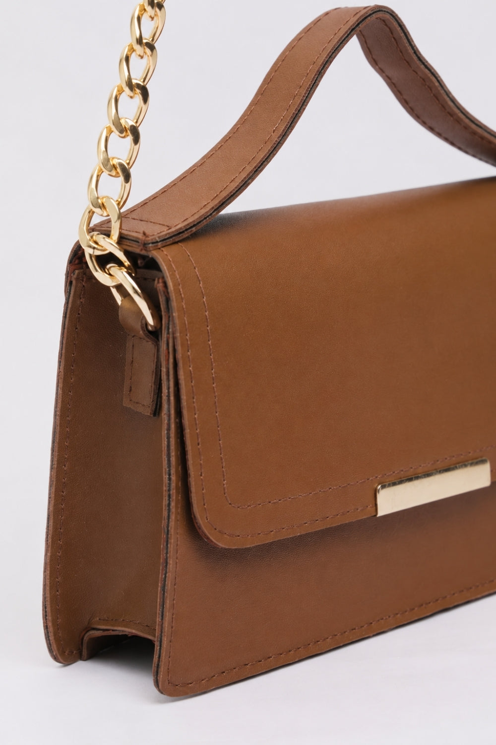 Womens Tan Sling Bag - Image 6