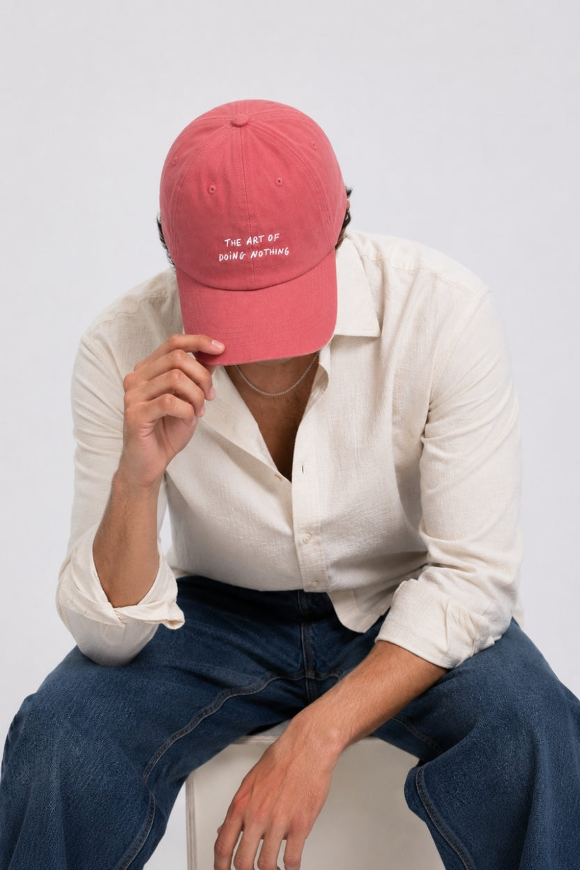 Mens Pink Logo Cap - Image 1
