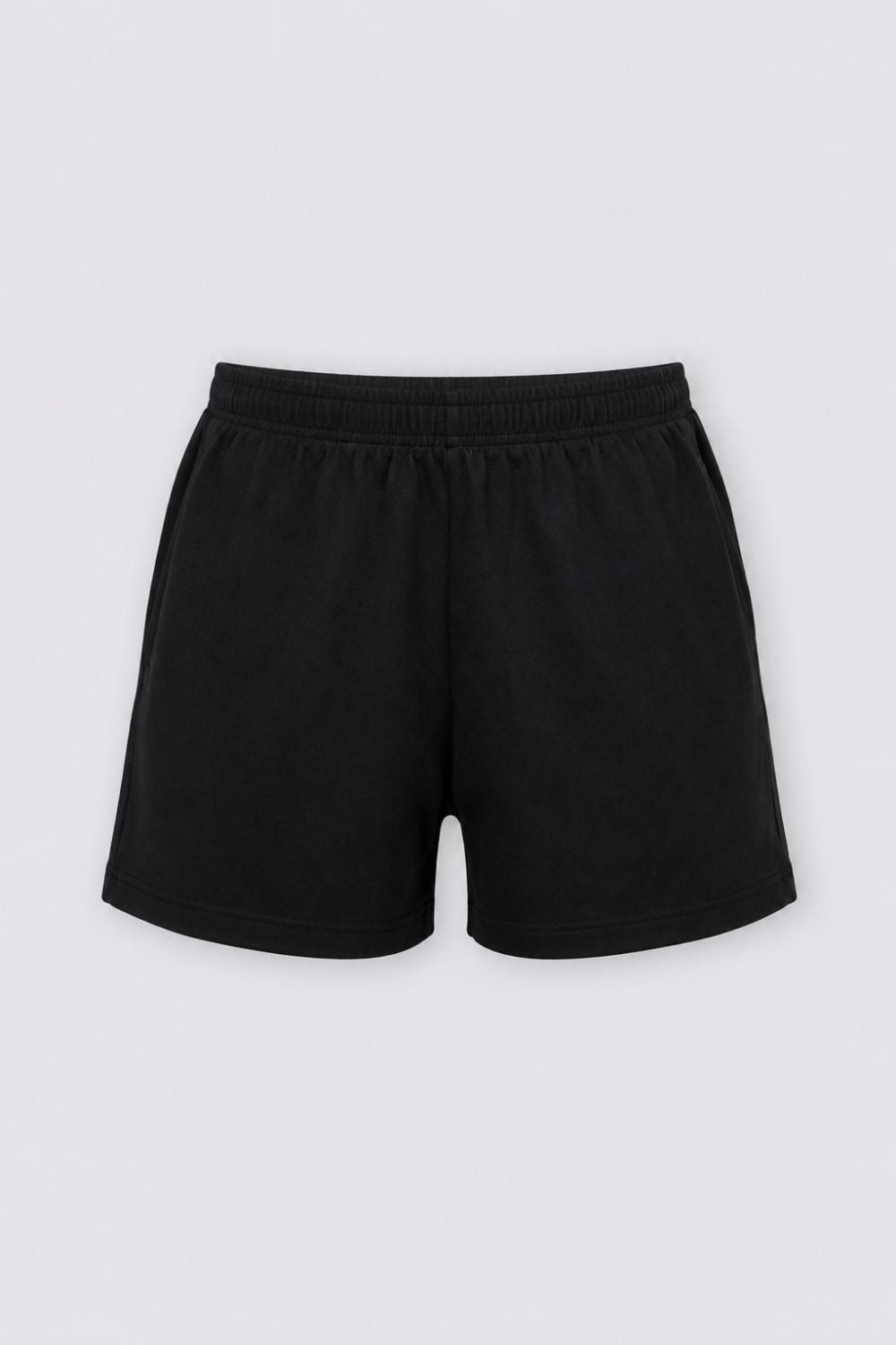 Womens Regular Fit Black Cotton Blend Lounge Shorts - Image 7