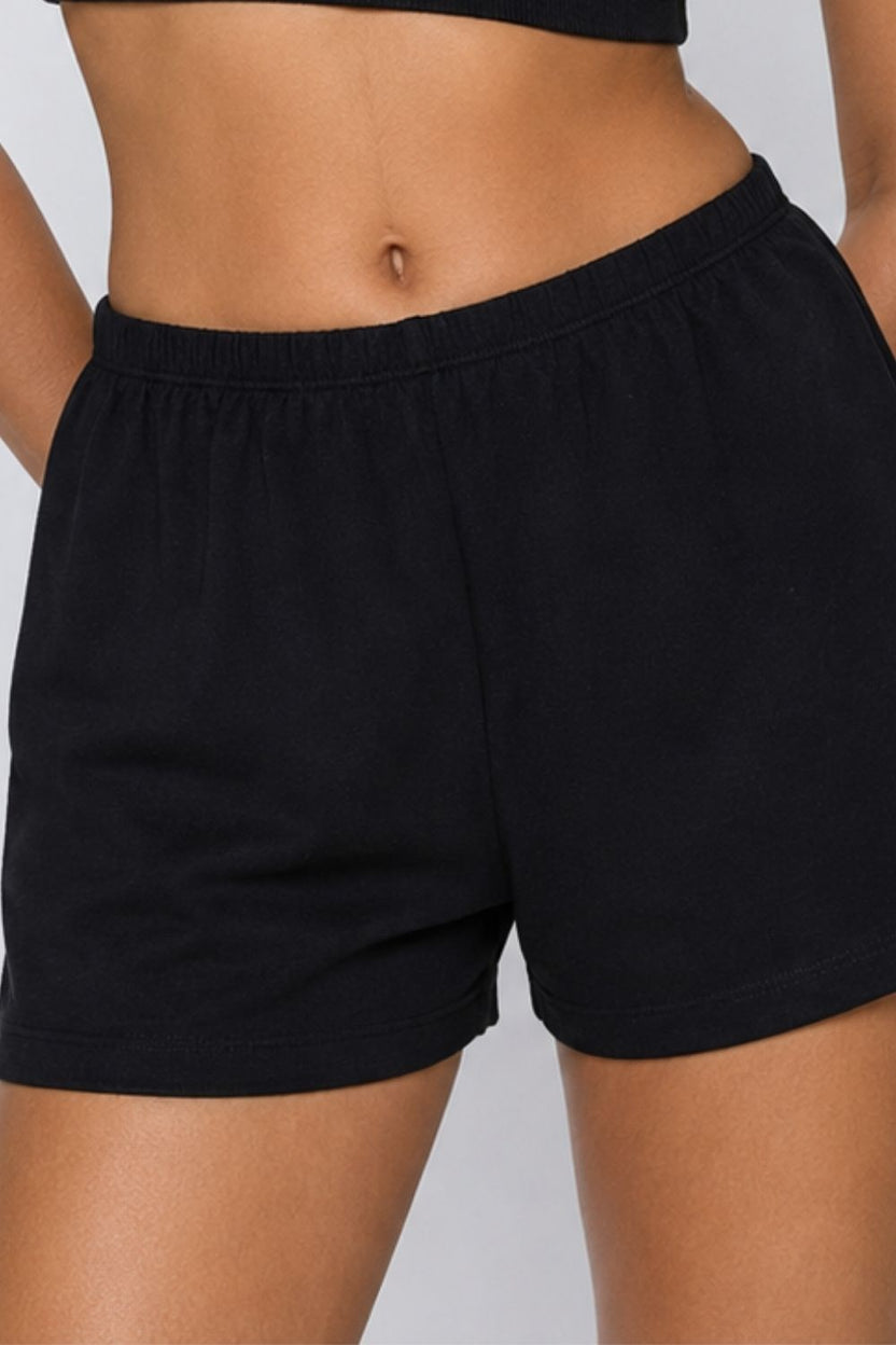 Womens Regular Fit Black Cotton Blend Lounge Shorts - Image 9