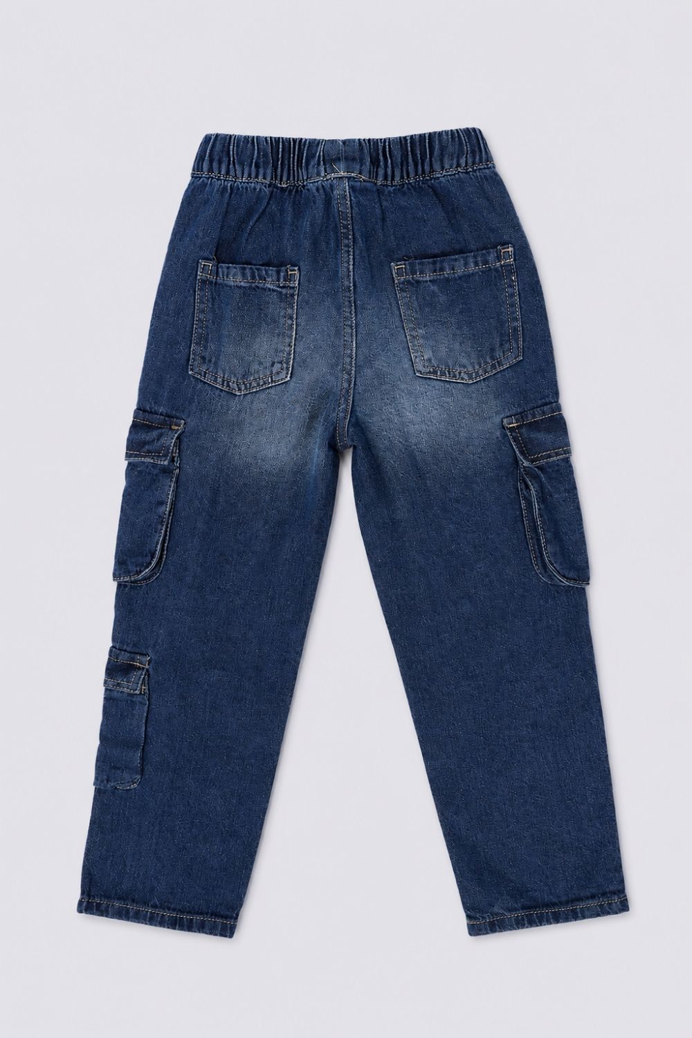 Boys Navy Cargo Style Jeans - Image 3