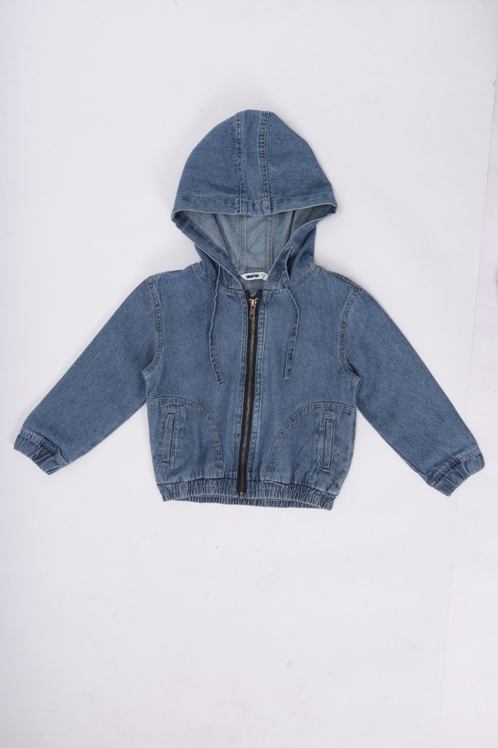 Boys Regular Fit Light Blue Hooded Denim Jacket - Image 2