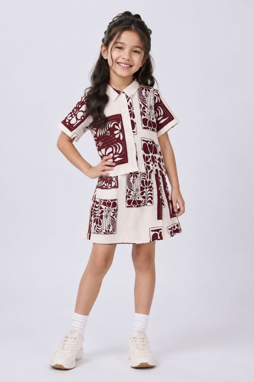 Tweens Girls Red Graphic Printed Co-ord Set - Image 1
