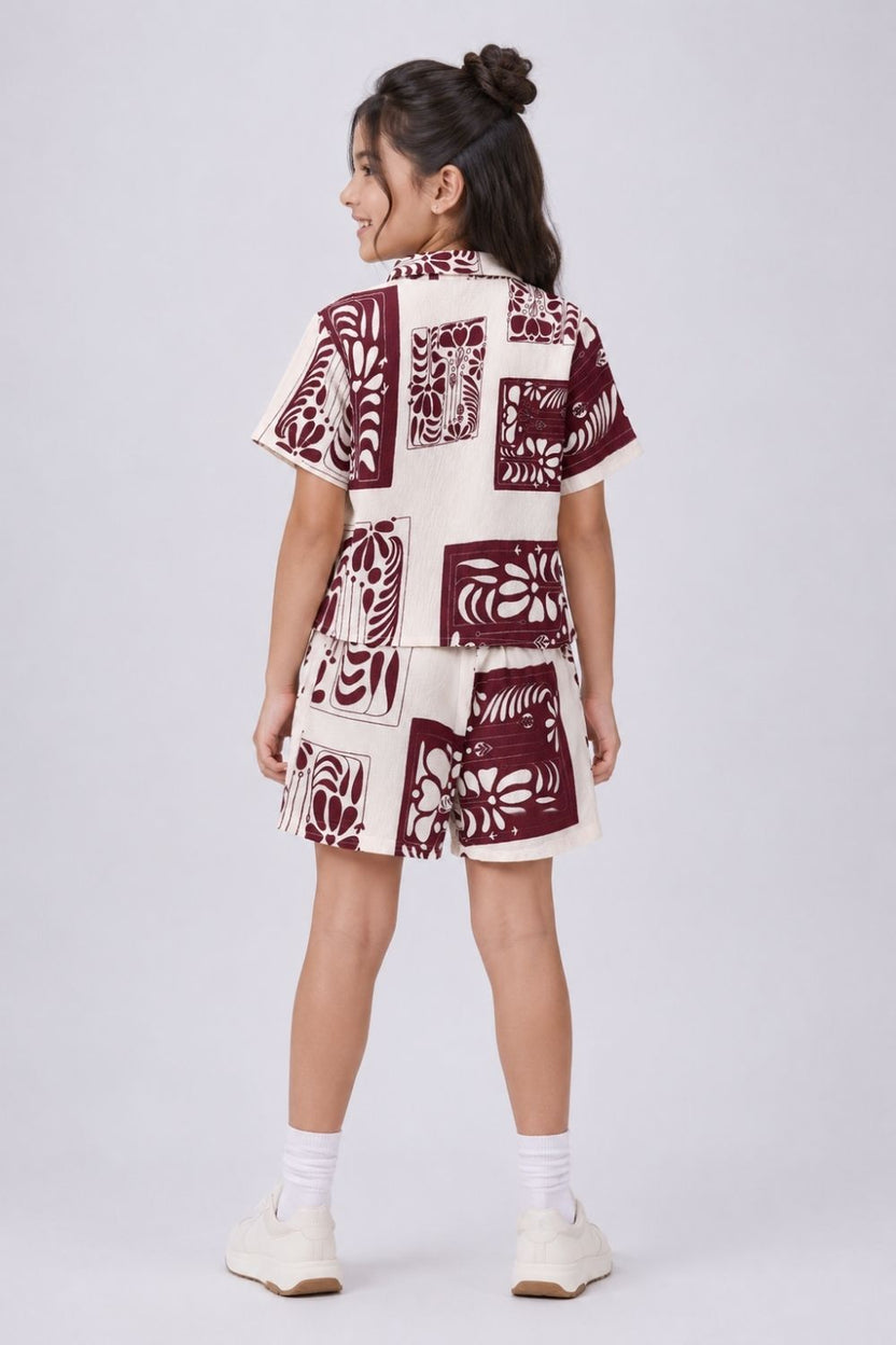 Tweens Girls Red Graphic Printed Co-ord Set - Image 4