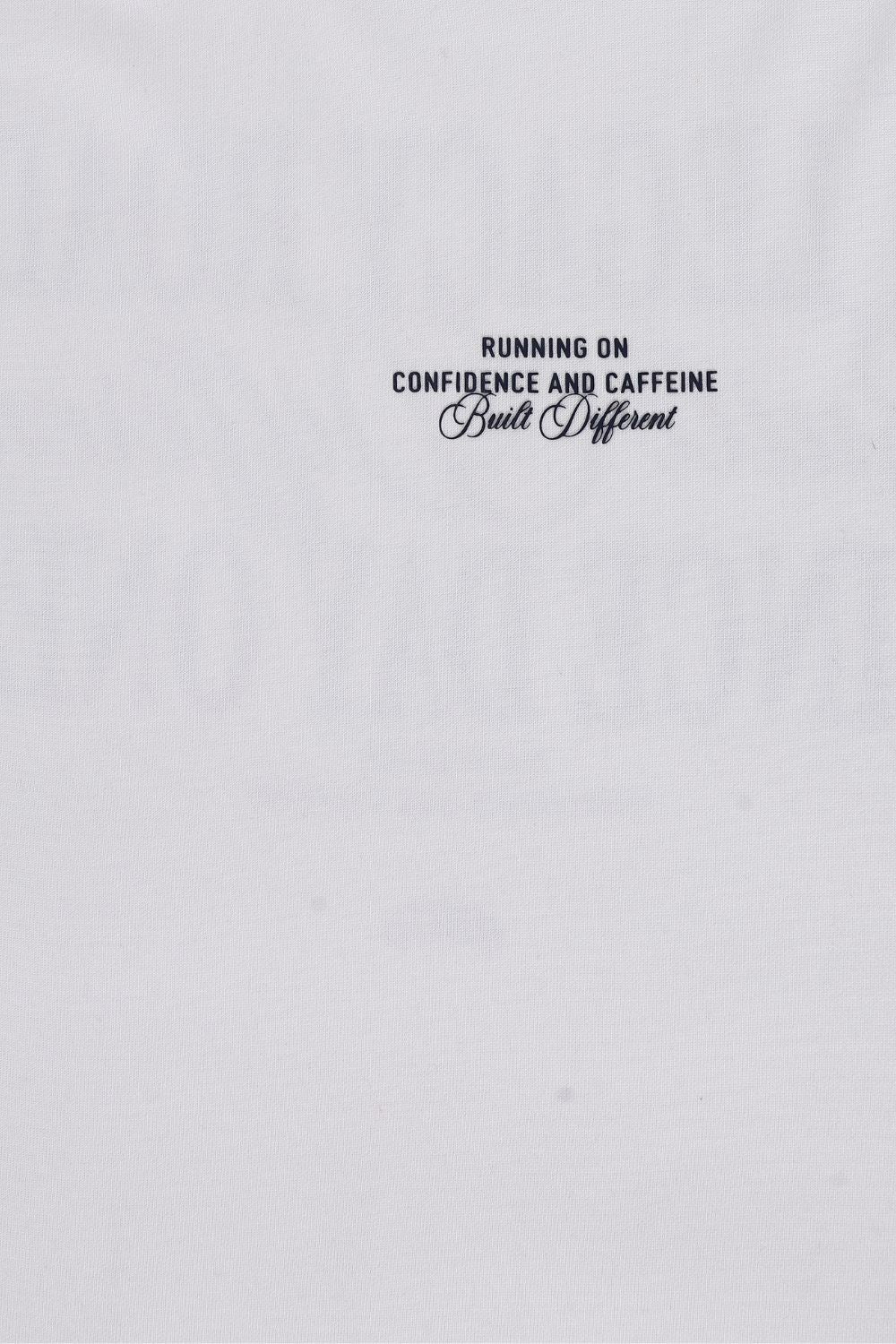 Mens Regular Fit White Typographic T-Shirt - Image 8