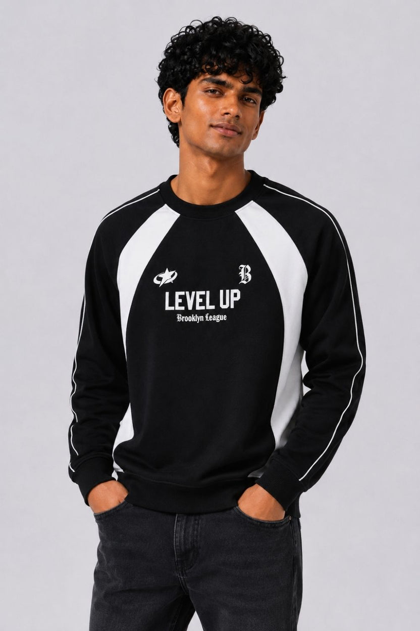 Mens Regular Fit Black Graphic Sweatshirt - Image 2