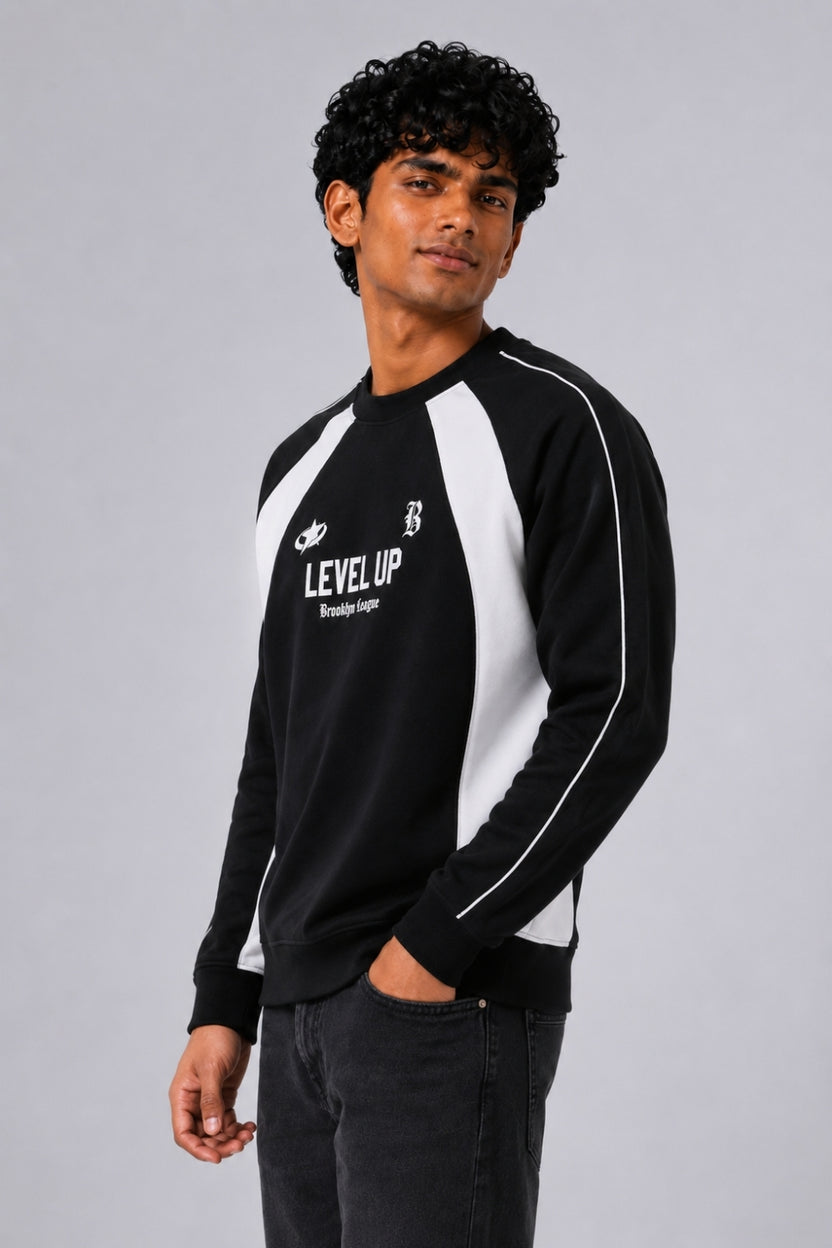 Mens Regular Fit Black Graphic Sweatshirt - Image 4