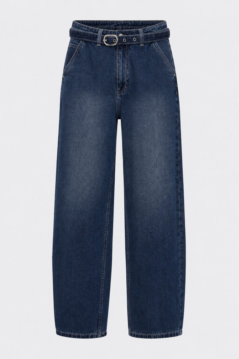 Womens Straight Fit Navy Jeans With 5 Pocket - Image 7