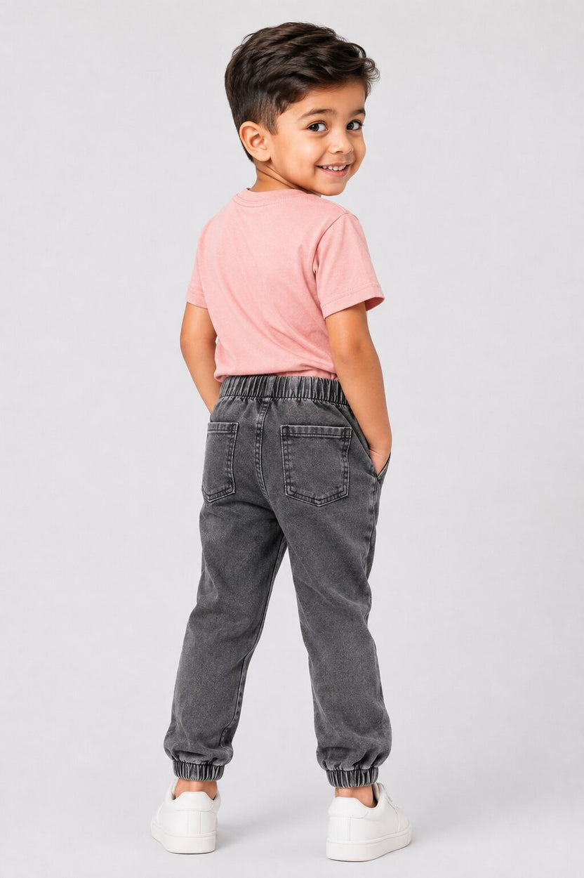 Boys Jogger Fit Charcoal Jeans - Image 4