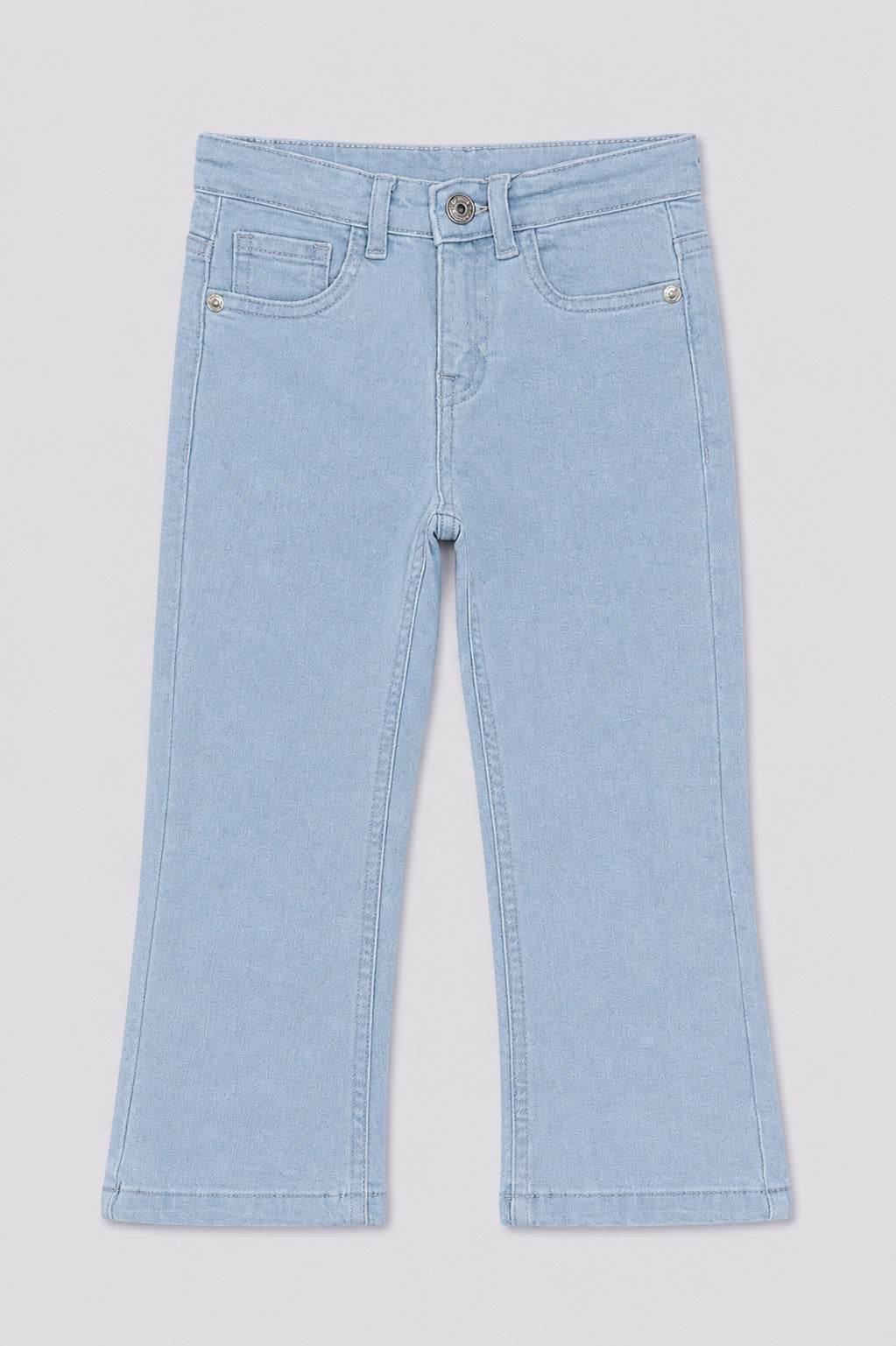 Girls Flared Light Blue Jeans - Image 2