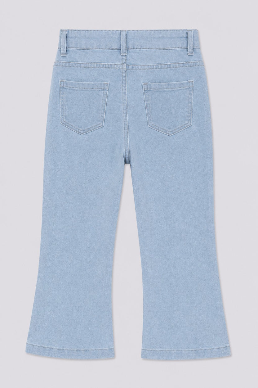 Girls Flared Light Blue Jeans - Image 3