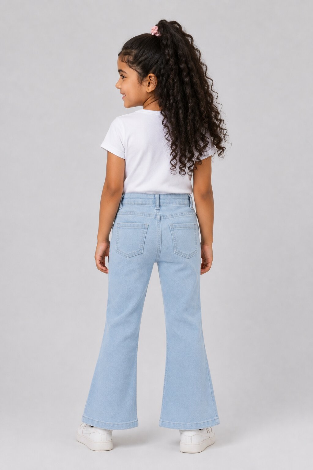 Girls Flared Light Blue Jeans - Image 4