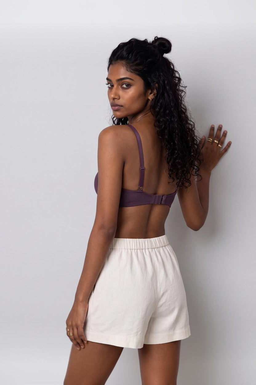 Women Purple Textured Bra - Image 5
